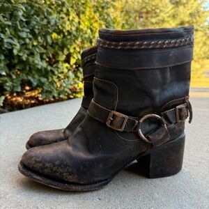 Freebird by Steven - Tahoe Heeled Moto Harness Boot - Brown Leather - Women’s 10
